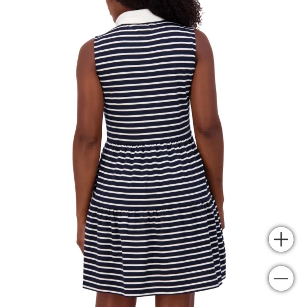 NWT Nautica Jeans Women's Tiered Dress summer fall spring navy white strip - Picture 5 of 9